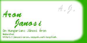 aron janosi business card
